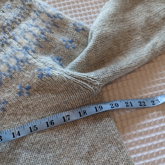 J.Crew Jeweled Embellished Fair Isle Crewneck Sweater - Sz M - Picture 6 of 7